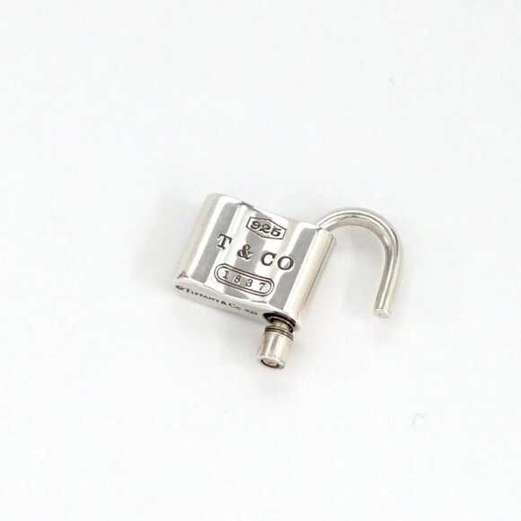 Tiffany & Co. 1837 Padlock Lock Chain Necklace 16" Silver 925 Auth w/Bag #8951 - Picture 5 of 7